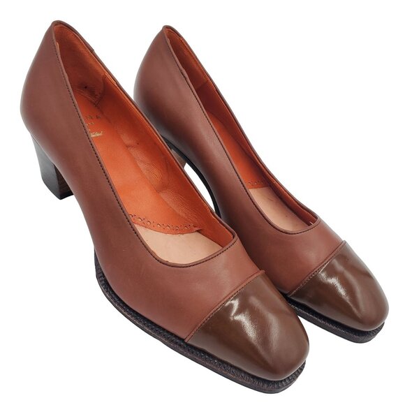 Carmina Shoemaker Women's 6 Brown Leather Cap-toe Dress Pumps Heels Shoes UK 3.5 - Picture 4 of 14